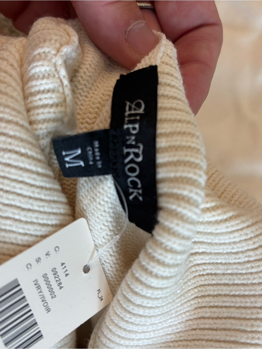 Alp N Rock Cream Turtleneck Sweater with Multicolor Skier Embroidery - Picture 3 of 4